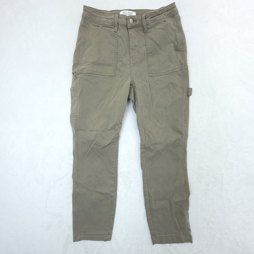 Judy Blue Womens Size 5/27 JB88193C Slim Fit Carpenter Jeans Stretch Olive
